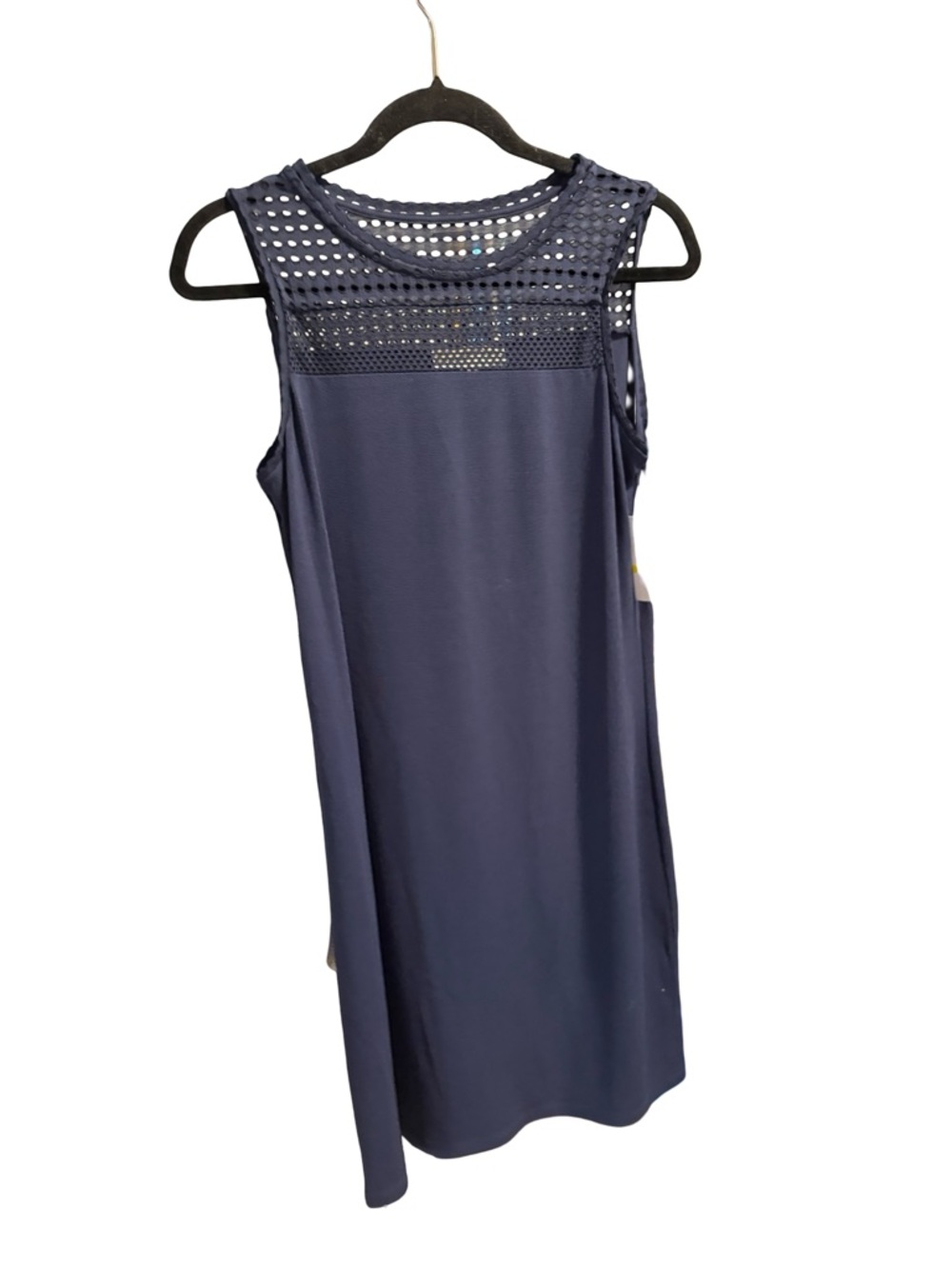 NWT MICHAEL Michael Kors Eyelet Mesh Yoke Shift Dress True Navy M